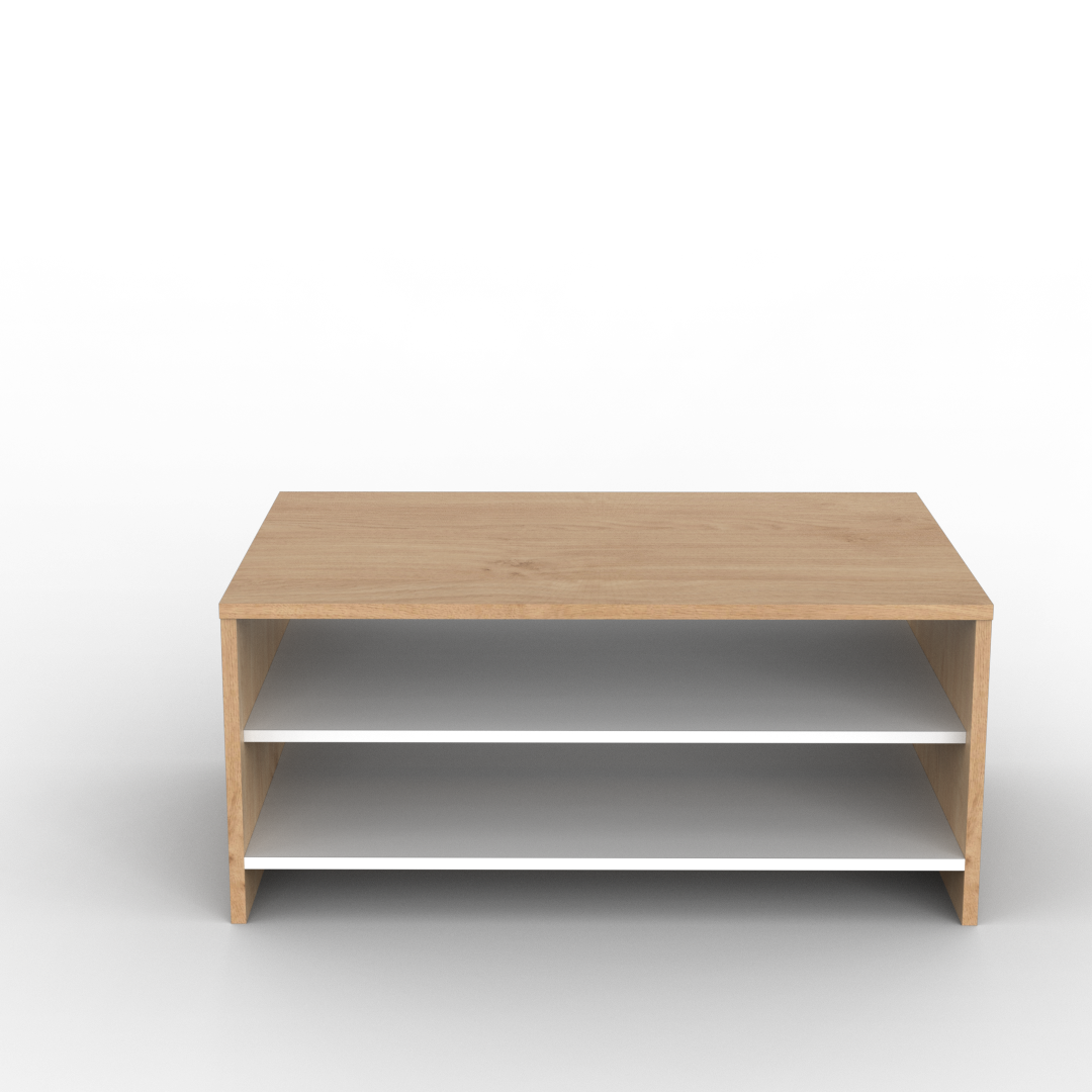 Mesa Ratona Niza 90 cm Blanca Roble Kendal
