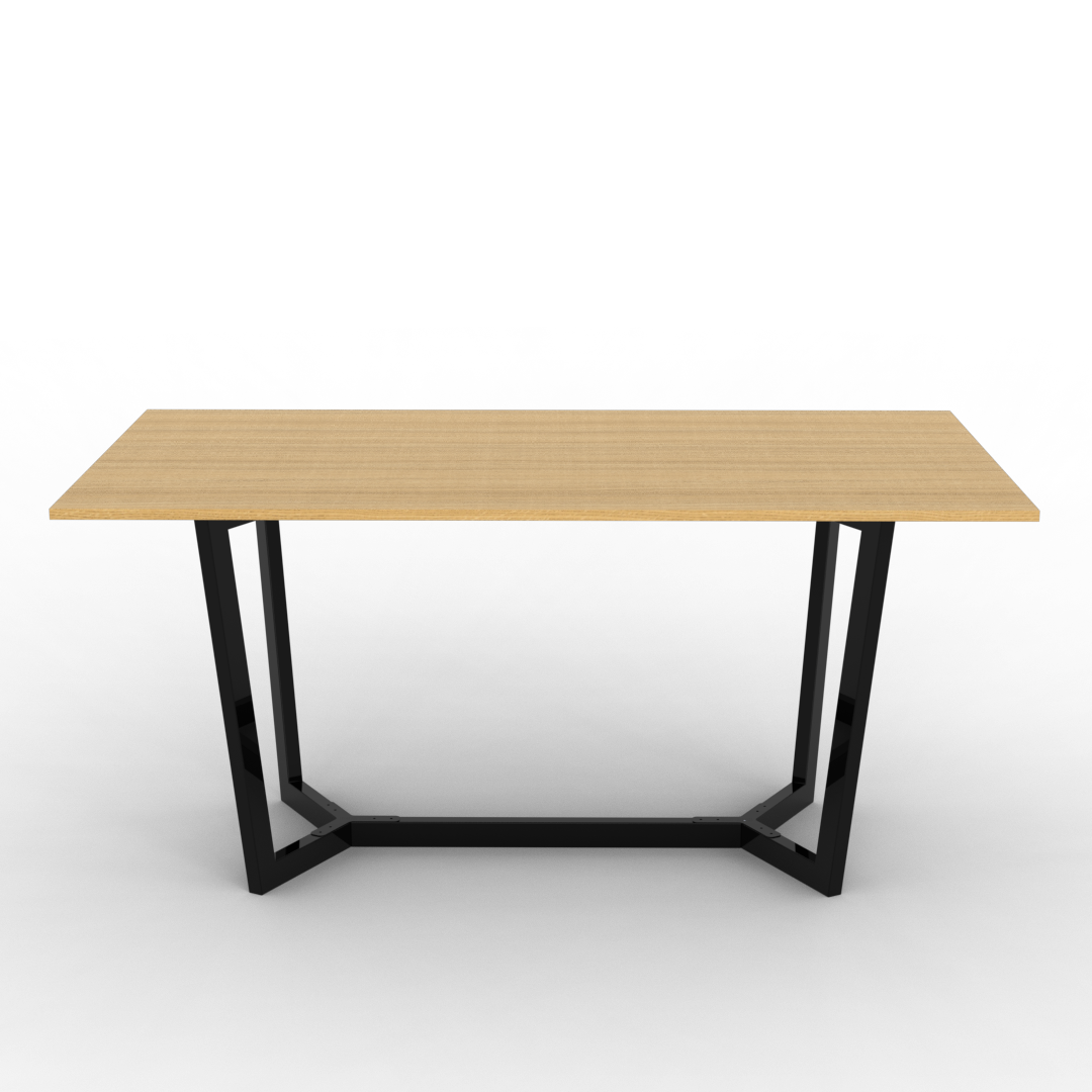 Mesa Moderna 160 cm Roble Base Negra