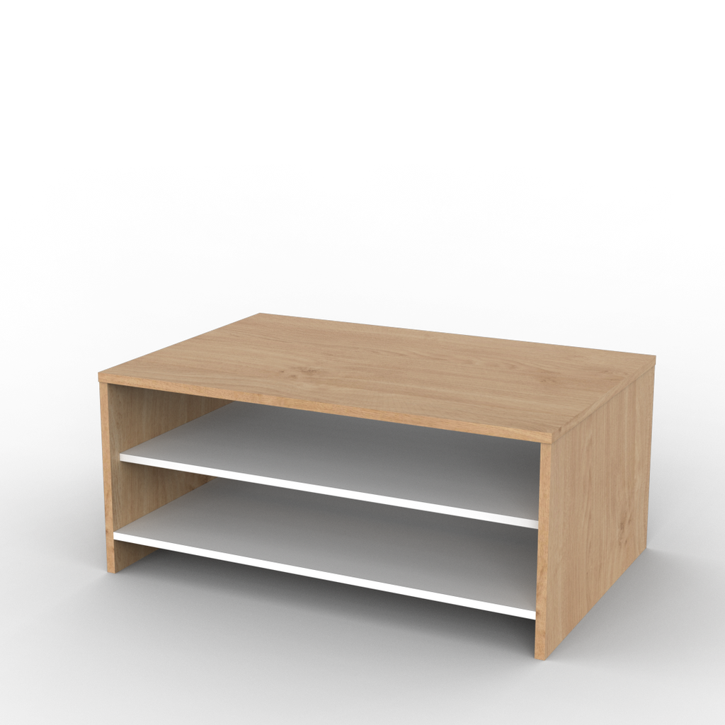 Mesa Ratona Niza 90 cm Blanca Roble Kendal
