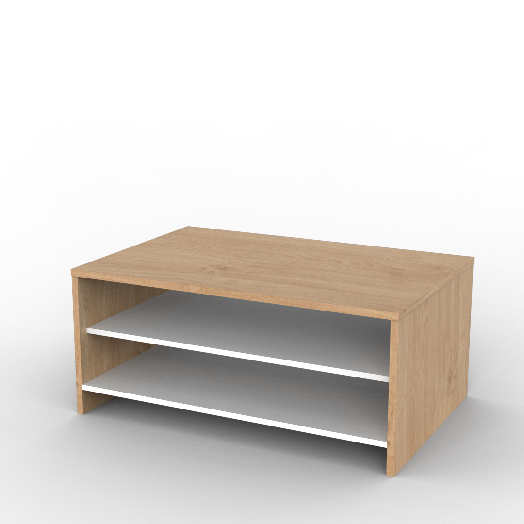 Mesa Ratona Niza 90 cm Blanca Roble Kendal