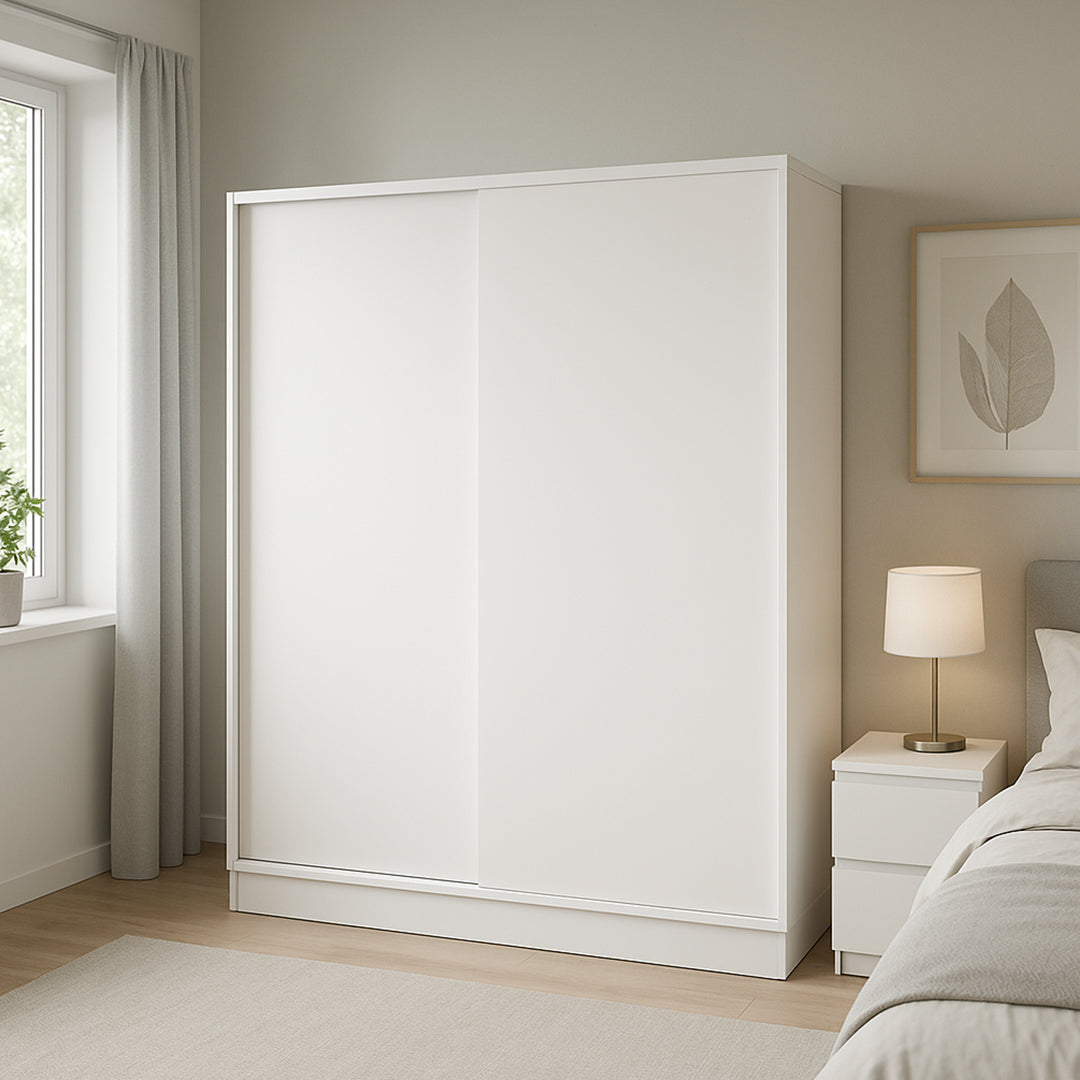 Placard Corredizo 180 cm con Zapatero Blanco
