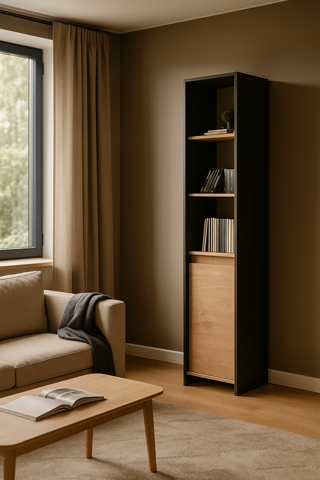 Columna Biblioteca Niza 40 cm Gris Roble Kendal