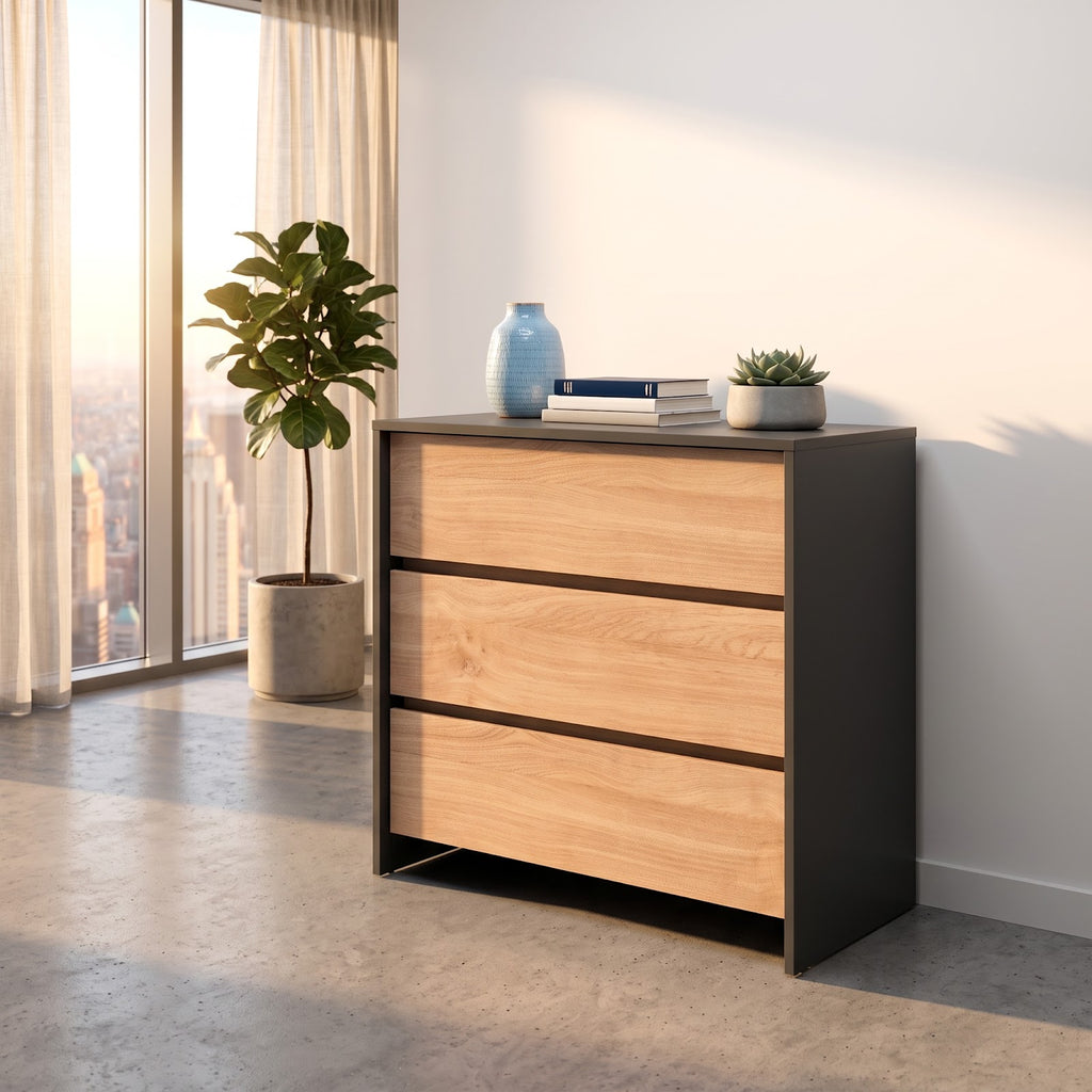 Cómoda Niza 90 cm Gris Roble Kendal