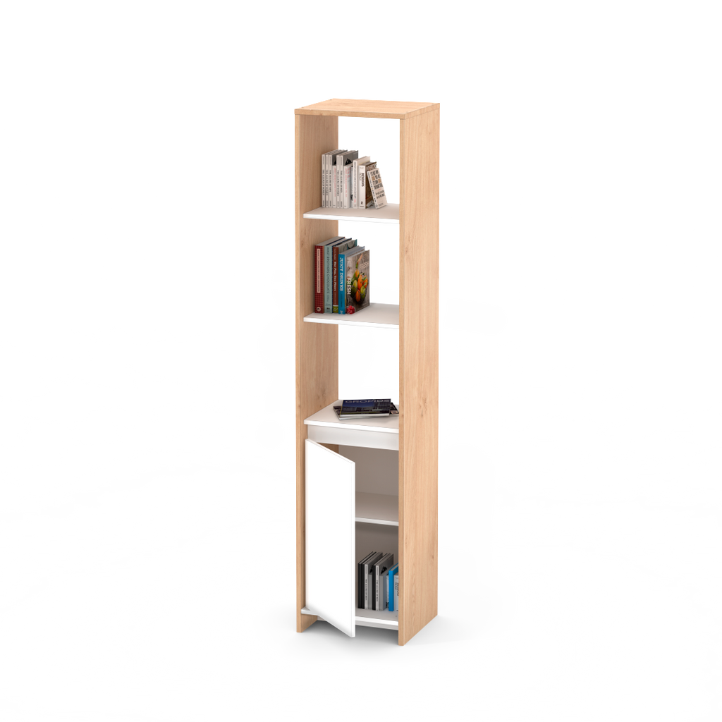 Columna Biblioteca Niza 40 cm Roble Kendal Blanco