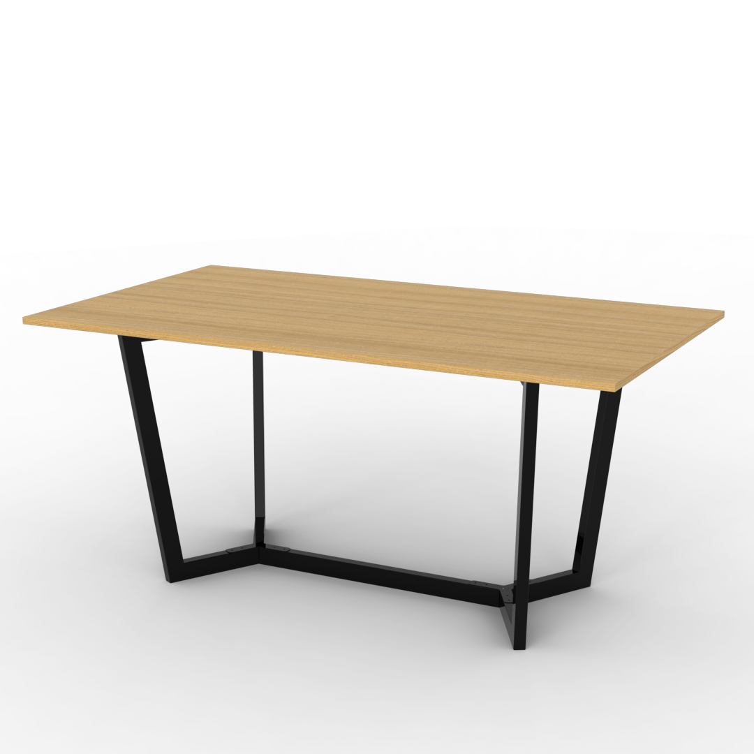 Mesa Moderna 160 cm Roble Base Negra