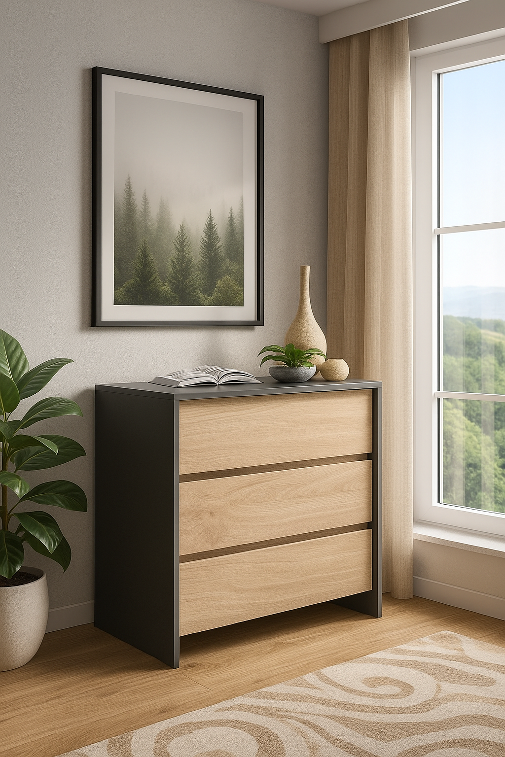 Cómoda Niza 90 cm Gris Roble Kendal