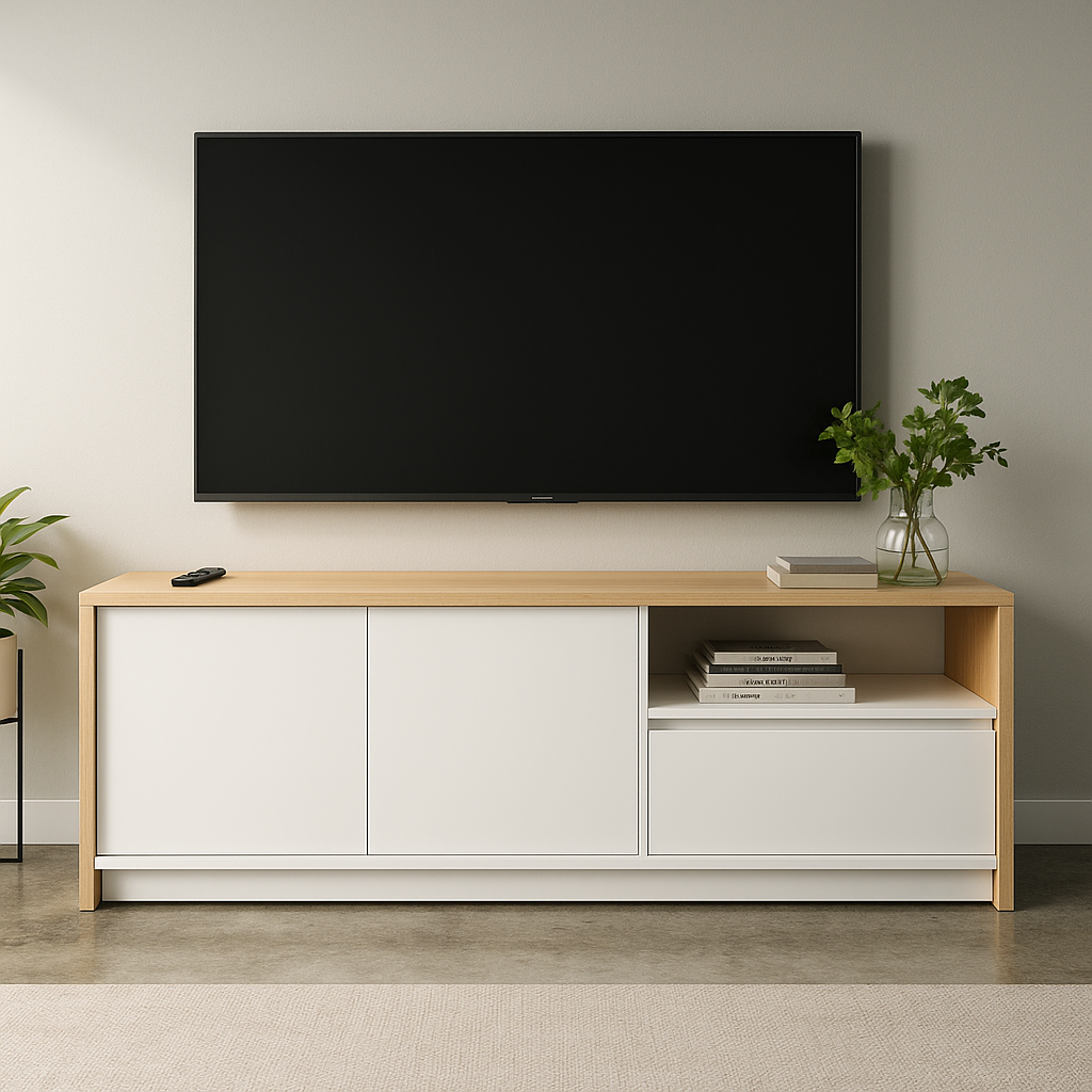 Rack De Tv 180 cm Roble Kendal Blanco