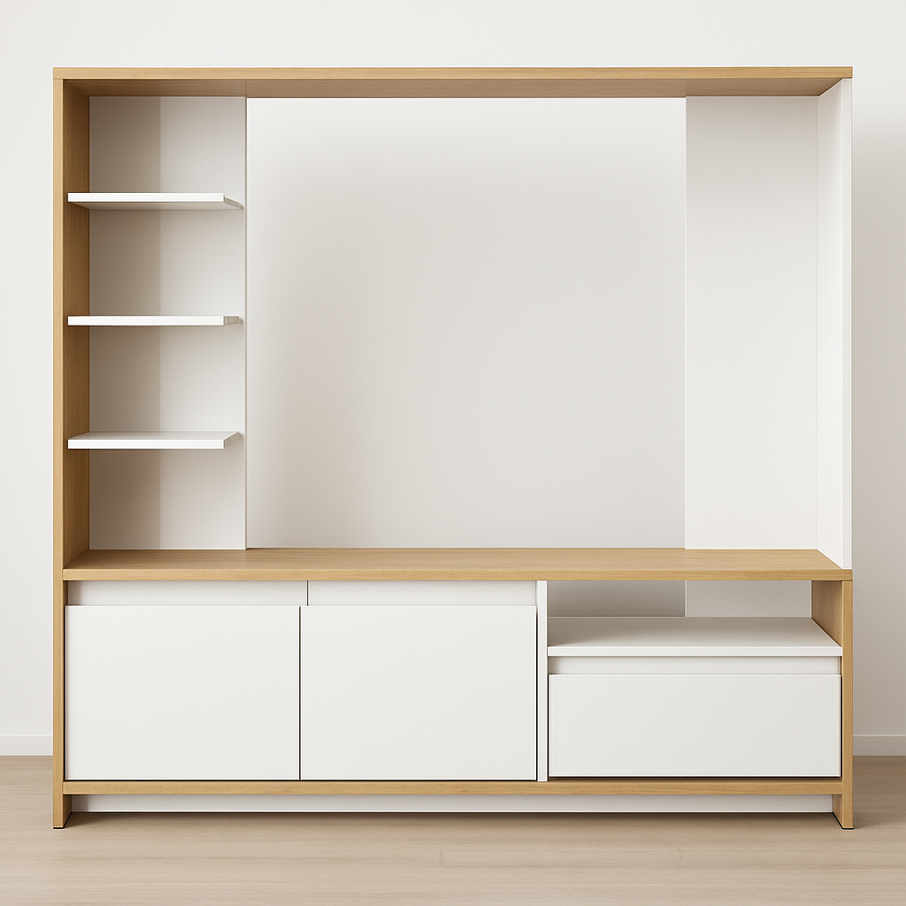 Panel De Tv 180 cm Blanco Roble Kendal