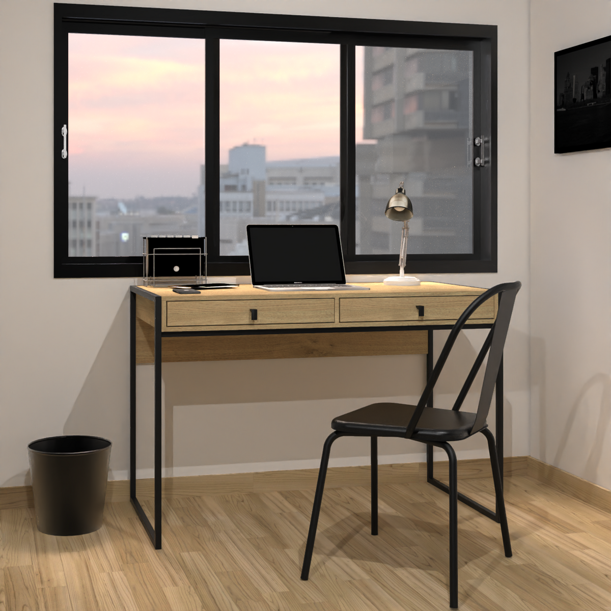 Escritorio Industrial 120 cm Roble Kendal