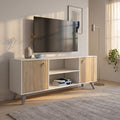 Rack De Tv 140 cm Escandinavo Blanco Roble Kendal