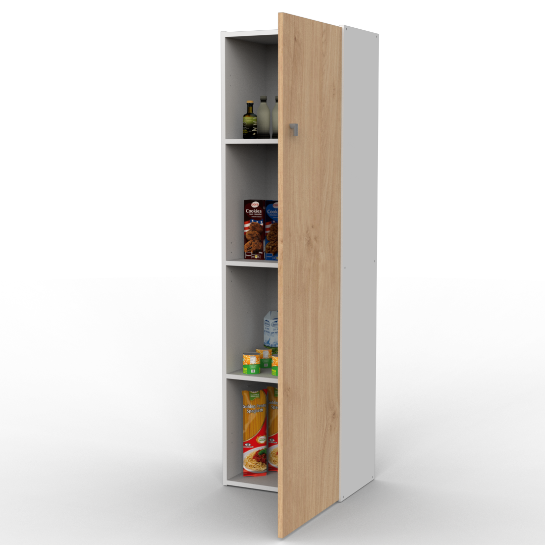 Despensero 1 Puerta 150 cm Blanco Roble Kendal