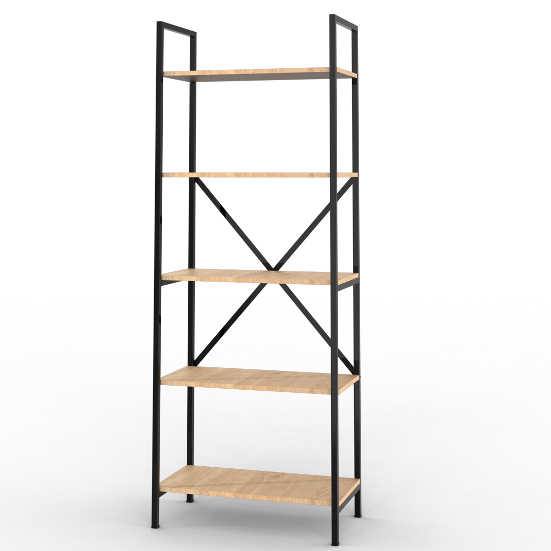 Estantería Industrial 64 cm Roble Negro