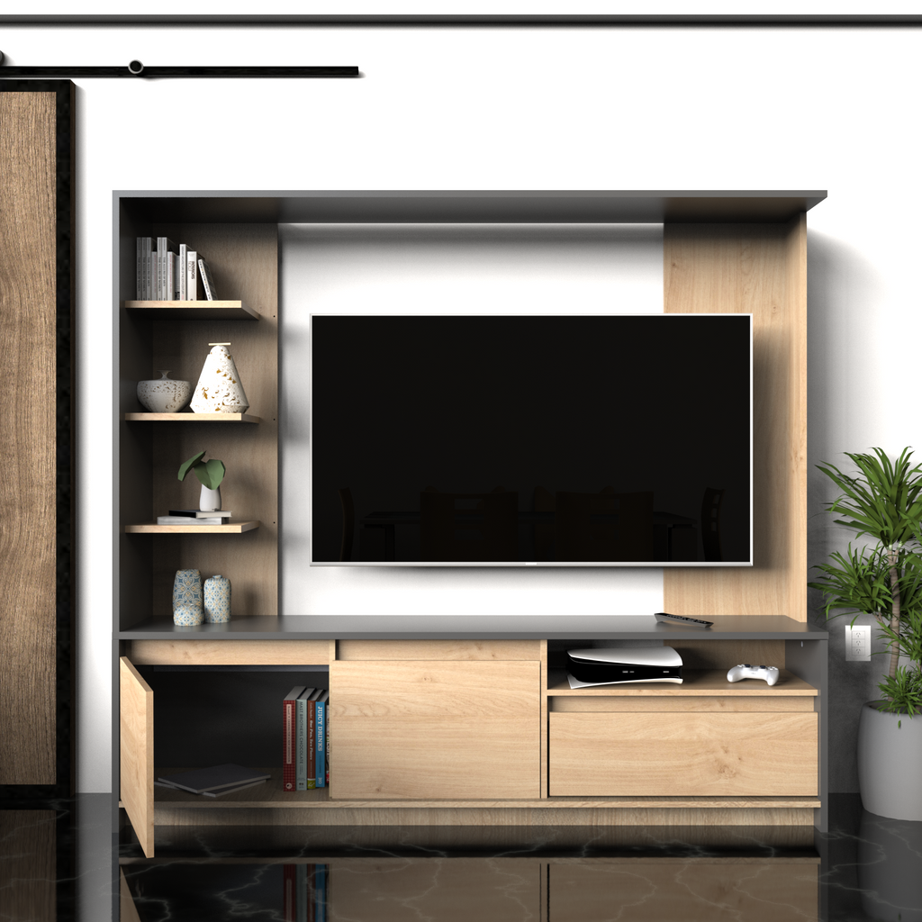 Panel De Tv 180 cm Gris Roble Kendal