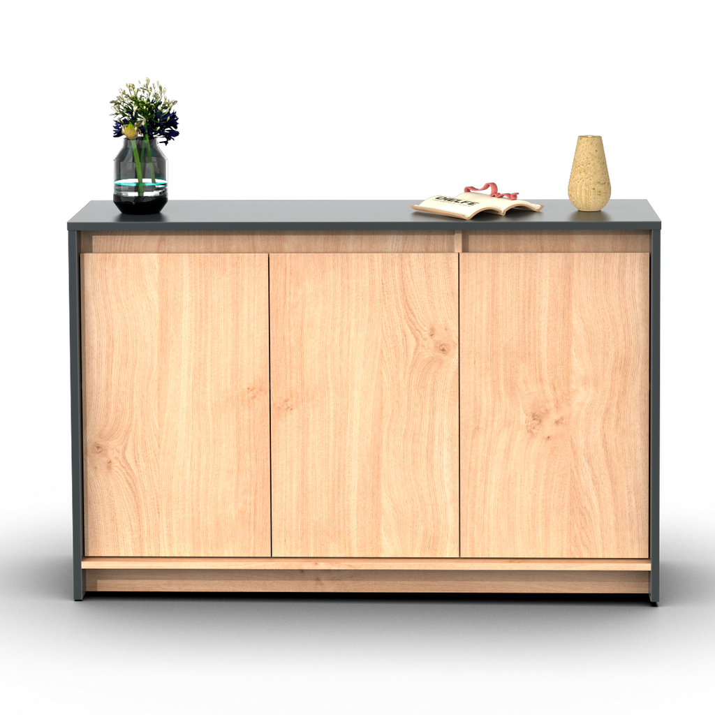 Bahiut Vajillero 130 cm Gris Roble Kendal