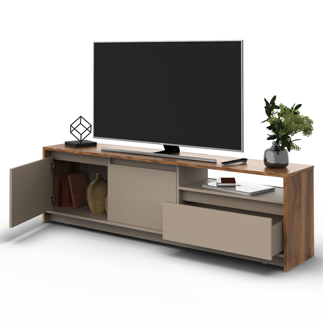Rack De Tv 180 cm Nogal Gris Arcilla