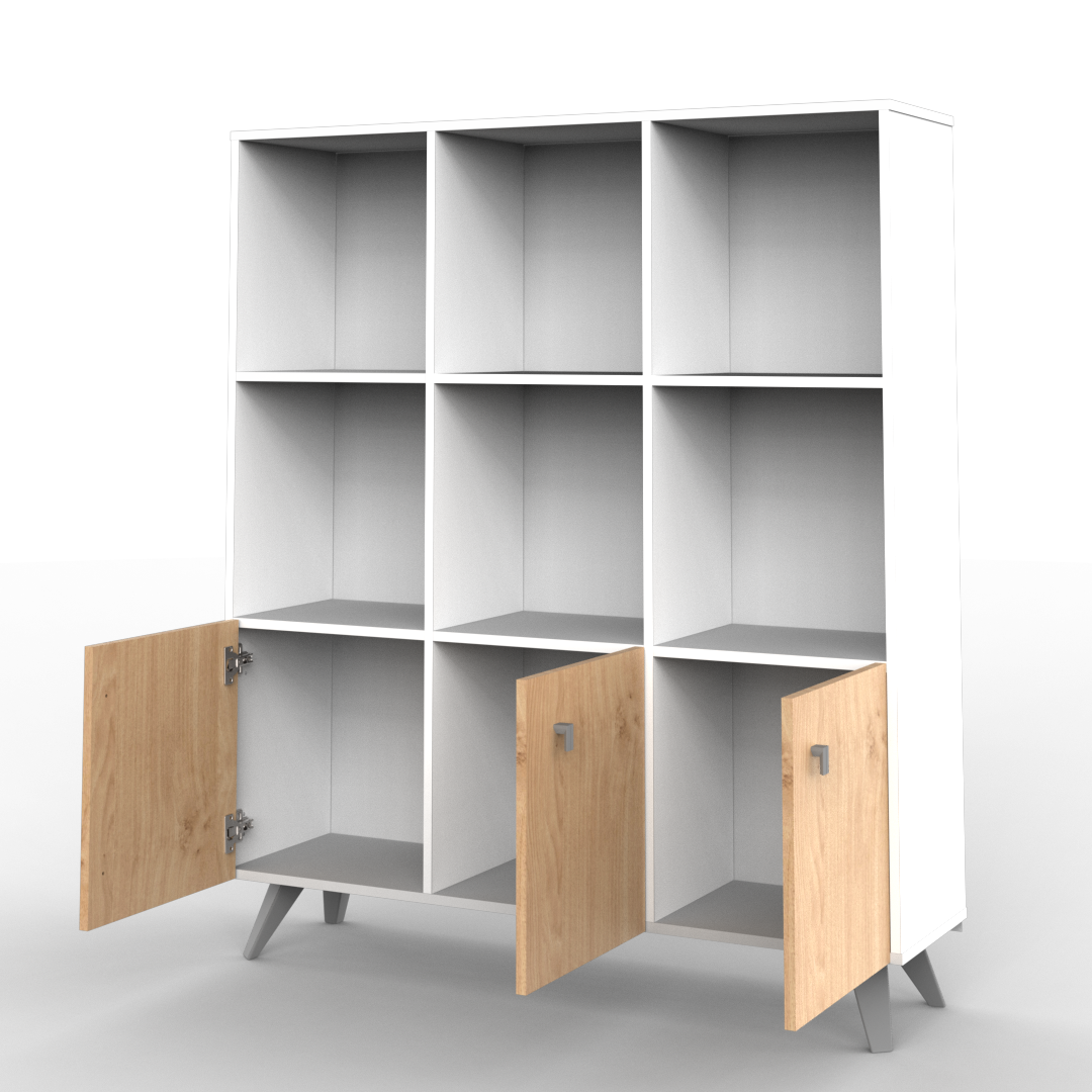 Módulo Escandinavo 110 cm Blanco Roble Kendal