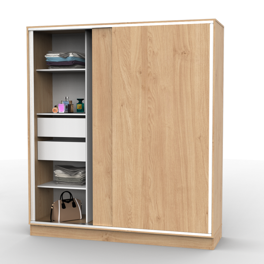Placard Corredizo 180 cm con Zapatero Roble Kendal
