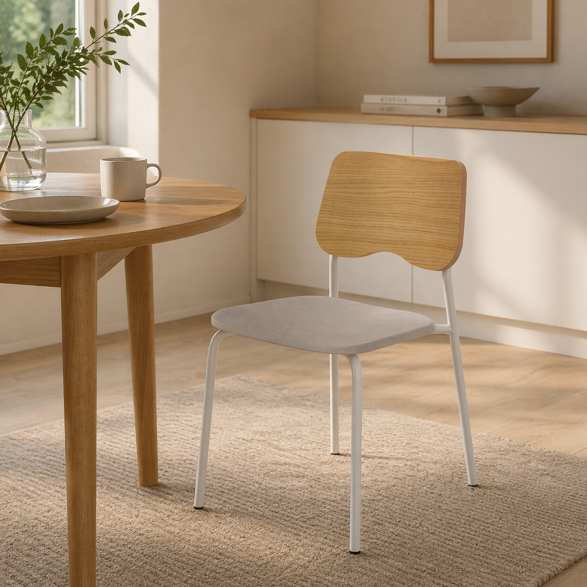 Silla Roma Blanca Gris Roble
